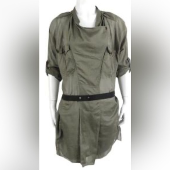 Isabel Marant Etoile Green Crowl Neck Cotton Mini Dress S - Picture 1 of 8